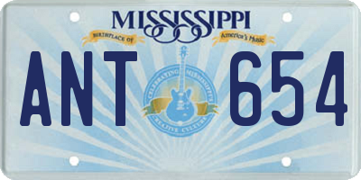 MS license plate ANT654