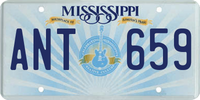 MS license plate ANT659