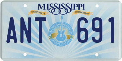 MS license plate ANT691