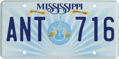 MS license plate ANT716