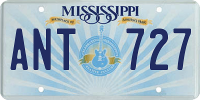 MS license plate ANT727