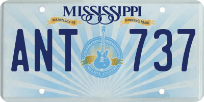 MS license plate ANT737