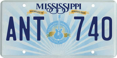 MS license plate ANT740