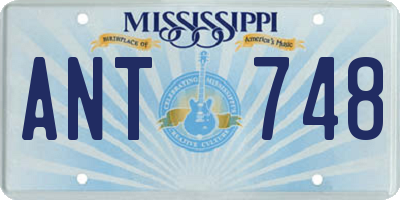 MS license plate ANT748