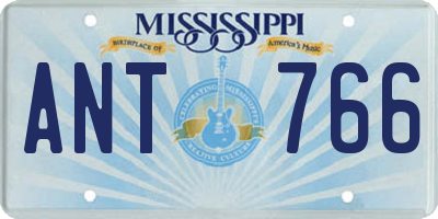 MS license plate ANT766
