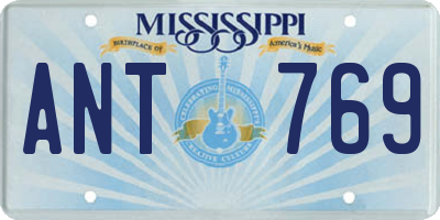 MS license plate ANT769