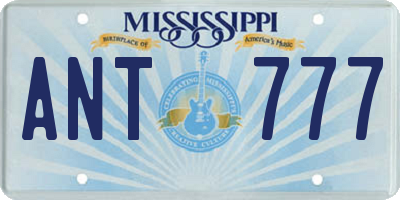 MS license plate ANT777