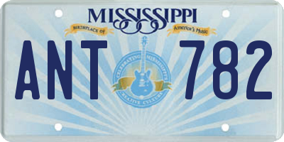 MS license plate ANT782