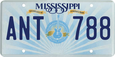 MS license plate ANT788