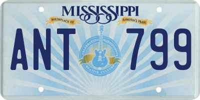 MS license plate ANT799