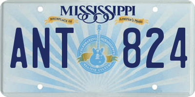 MS license plate ANT824