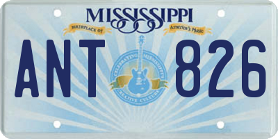 MS license plate ANT826