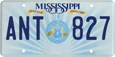 MS license plate ANT827