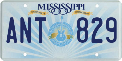MS license plate ANT829