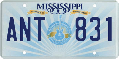 MS license plate ANT831