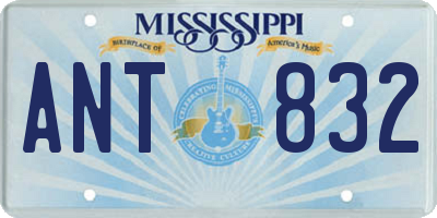 MS license plate ANT832