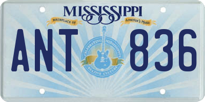 MS license plate ANT836