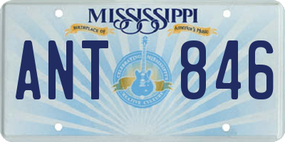 MS license plate ANT846