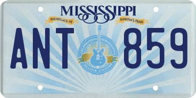 MS license plate ANT859