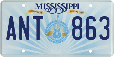 MS license plate ANT863