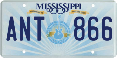 MS license plate ANT866
