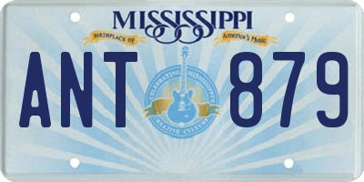 MS license plate ANT879