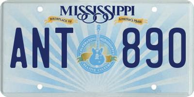 MS license plate ANT890