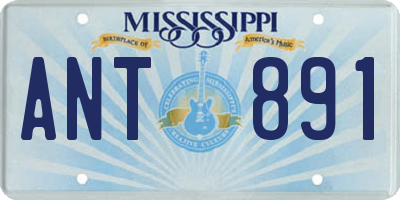 MS license plate ANT891