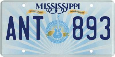 MS license plate ANT893