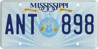 MS license plate ANT898