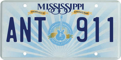 MS license plate ANT911