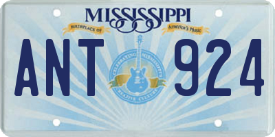 MS license plate ANT924