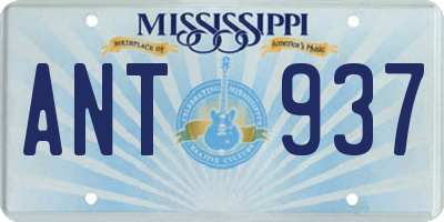 MS license plate ANT937