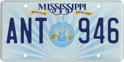 MS license plate ANT946
