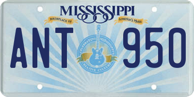 MS license plate ANT950