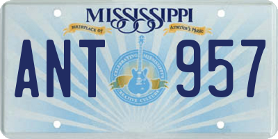 MS license plate ANT957