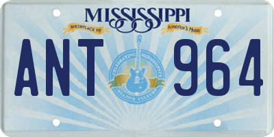 MS license plate ANT964