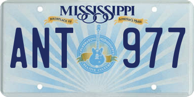 MS license plate ANT977