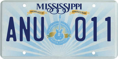 MS license plate ANU011