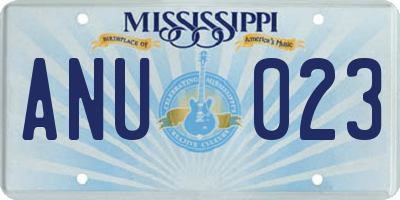 MS license plate ANU023