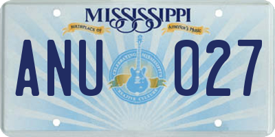 MS license plate ANU027