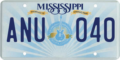 MS license plate ANU040