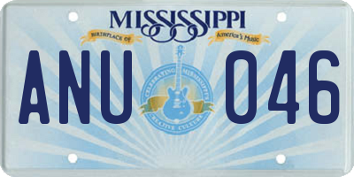 MS license plate ANU046