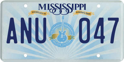 MS license plate ANU047