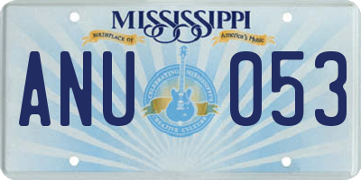 MS license plate ANU053
