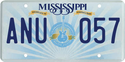 MS license plate ANU057