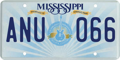 MS license plate ANU066