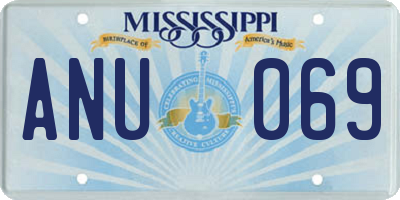 MS license plate ANU069
