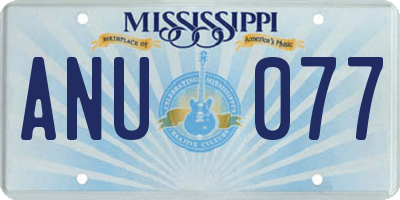MS license plate ANU077