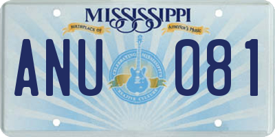 MS license plate ANU081